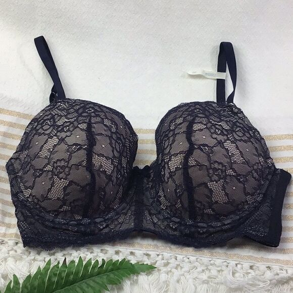Motherhood Maternity Navy Blue Lace Emma Breastfeeding Bra - Picture 1 of 14